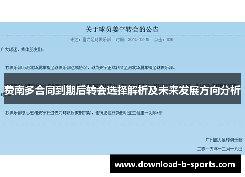 费南多合同到期后转会选择解析及未来发展方向分析 费南多合同到期后转会选择解析及未来发展方向分析